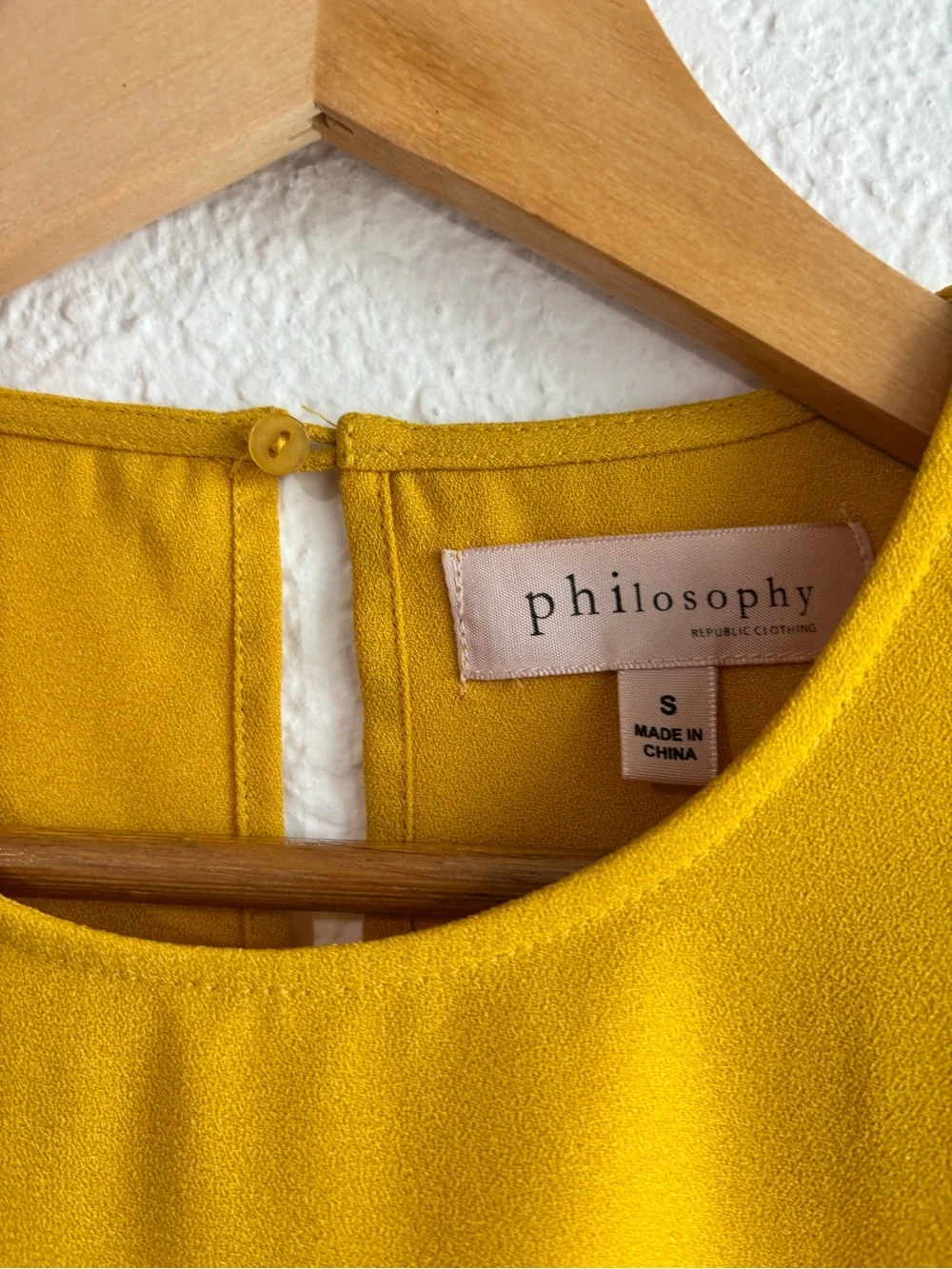Philosophy Mustard Yellow Long Sleeve A Line Dress Size Small